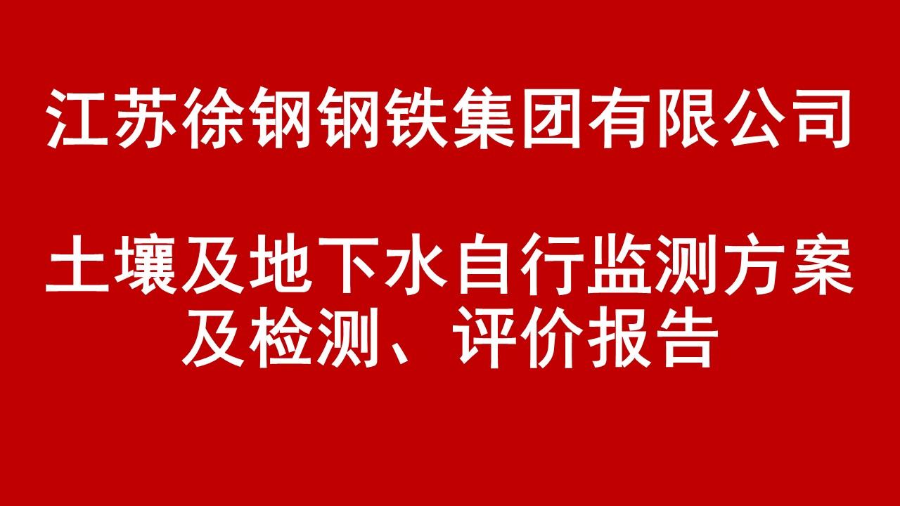 江蘇徐鋼鋼鐵集團(tuán)有限公司土壤及地下水自行監(jiān)測方案及檢測、評價報告